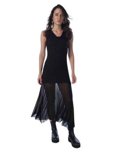 ONLY Women's Solid Regular Fit Black Dress