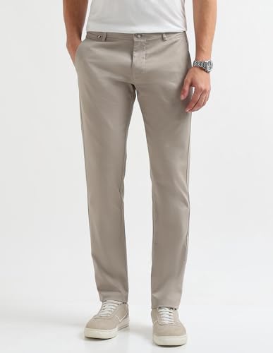 Arrow Sports Men's Slim Casual Pants (ASAKTR2557_Beige