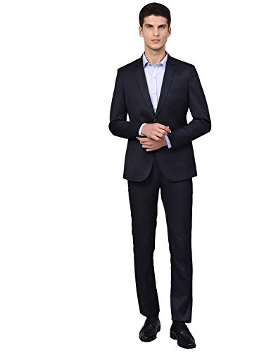 MANQ Men's Slim Fit Suit (Navy Blue, 38)