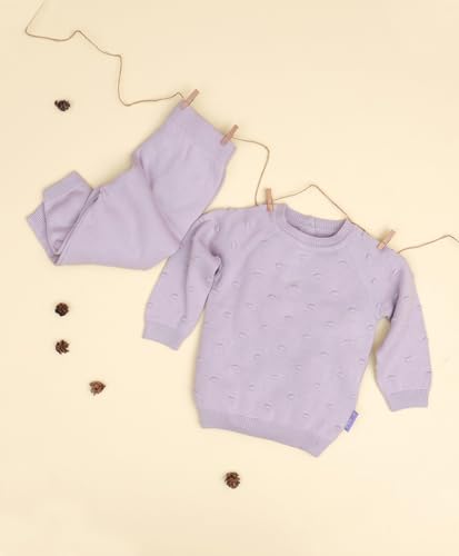 Mi Arcus Cotton Purple Jumper Set/Sweatshirt with Pyjama/Pullover with Pyjama/Sweater with Pajama for Baby Girl/Boy/Kids Round Neck Full Sleeve Clothing Set for 9-12 Months