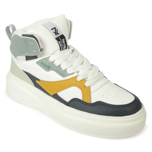 Liberty LEAP7X ACTO092E White Sporty Casual Lacing Sneakers for Men - 42