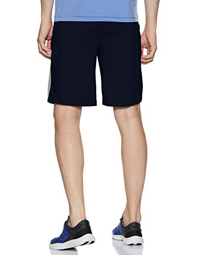 Van Heusen Athleisure Men Knit Shorts - Cotton Rich - Smart Tech, Easy Stain Release, Anti Stat, Ultra Soft, Moisture Wicking Blue Melange