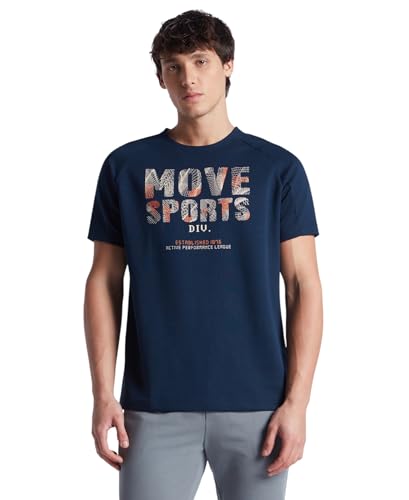 Jockey MV02 Men's Super Combed Cotton Blend Graphic Printed Round Neck Half Sleeve T-Shirt with Stay Fresh Treatment_Navy_S
