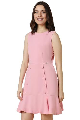 Allen Solly Women's Polyester Modern Mid-Thigh Length Dress (AHCDWRGF394420_Pink