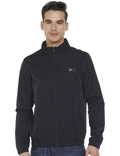 U.S. POLO ASSN. Mens Transitional Jacket With Conceled Hood Full Sleeve Jackets (USJCKS028_NAVY_L)