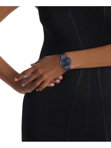 Calvin Klein Twisted Bezel Qtz Basic Slim Blue Round Dial Women's Watch- 25100097