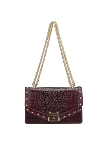 Da Milano Genuine Leather Maroon Shoulder Bag (00588C) (Small)