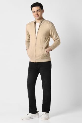 Men Beige Textured Sweater