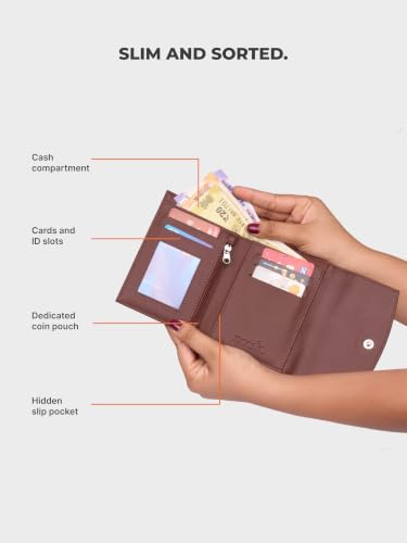 ZOUK Women's Vegan Leather Bi-Fold Wallet | Coin Pouch, Card Slots