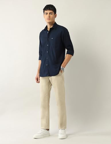 Arrow Sports Men's Regular Fit Shirt (ASAJSH1483_Navy