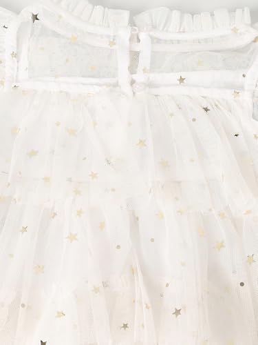 Max Girls Embellished Layered Dress (White_12-18 M)