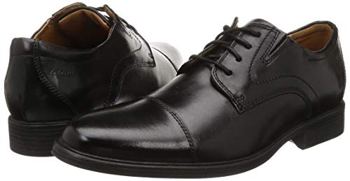 Clarks Men's Black Leather Uniform Dress Shoes - 9 UK