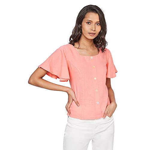 AND Women's Regular Shirt (SS22AG035TLV_Pink 10)