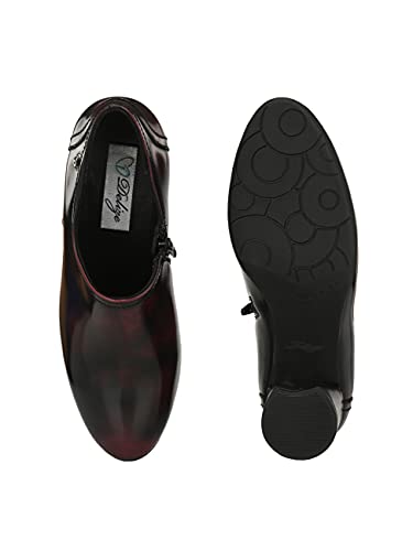 Delize Womens Brown/Cherry mid Heel Shoes (Cherry, Numeric_6)