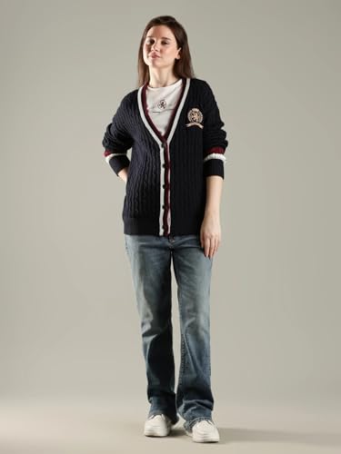 Relaxed Fit Cotton V-Neck Sweater