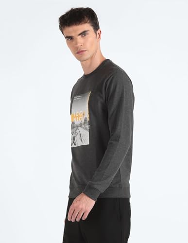 Crew Neck Graphic Print Sweatshirt