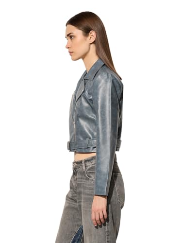 ONLY Women's Solid Regular Fit Blue Jacket