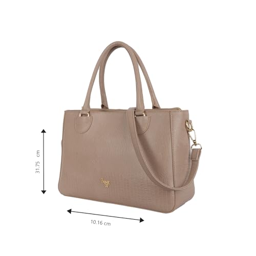 Baggit Women Beige Tote Handbag Medium Size | Ladies Stylish Casual Purse Bag