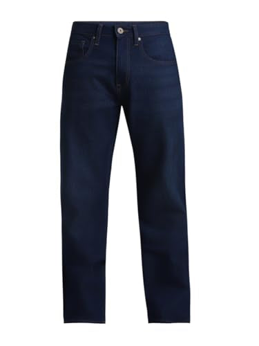 Jack & Jones Men's Mid Rise Regular Jeans (12225293-Dark Blue Denim_Dark 34)