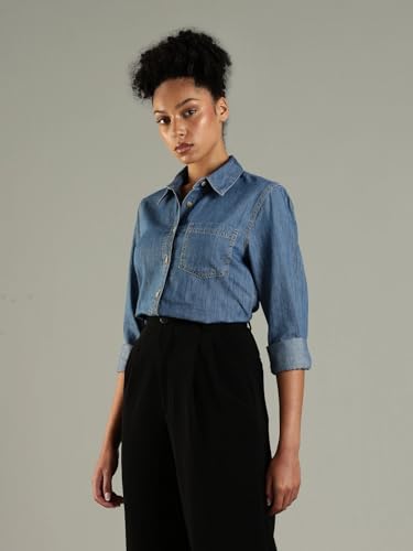 Solid Regular Fit Cotton Shirt Blue