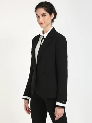 Tommy Hilfiger Women's Slim Blazer (S25HWOT013-38_Black