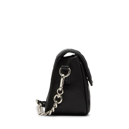 Steve Madden Women's Steve Madden Carla Mixed Quilt Flap Crossbody, Black, One Size