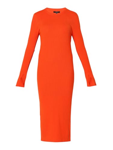 VERO MODA Women Textured Viscose Midi Orange Bodycon Dress