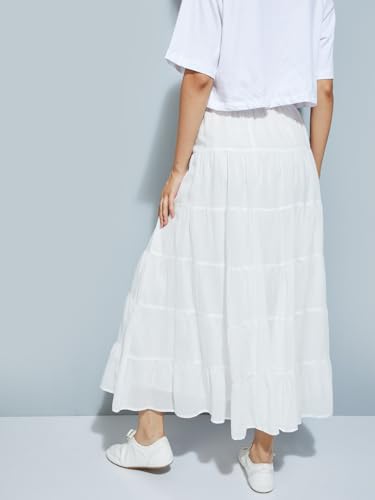 Max Cotton Western Skirt Ivory