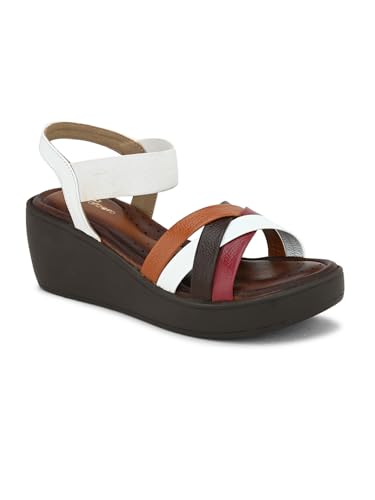 pelle albero Women's White Leather Slip-On Wedge Heel Sandals PA-LM-FR10_WHITE_38