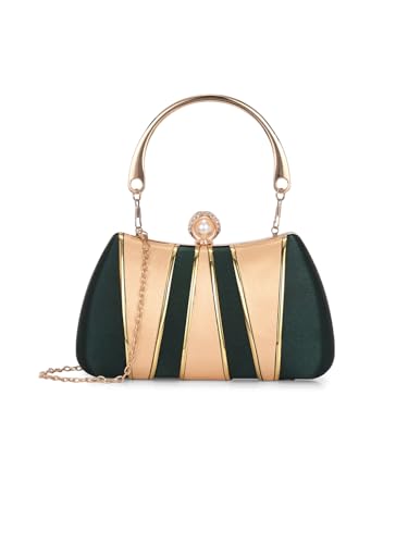 TOOBA Women's Green Handicraft Beautiful Bling Box Clutch Bag for Wedding, Gifts Friends & Family