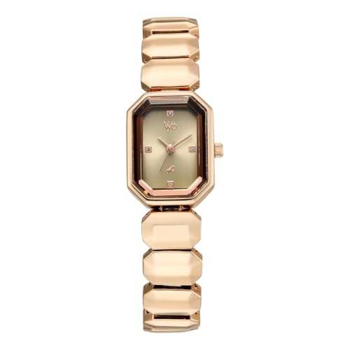 Fastrack Vyb Celeste Quartz Analog 3 Hands Light Green Dial Rose Gold Alloy Strap Watch for Girls - FV60063WM02W