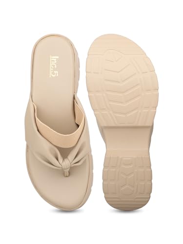 Inc.5 Women Beige Open Toe Platform Heels