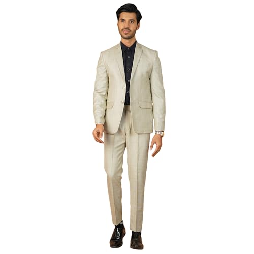 WINTAGE Men's Poly Viscose White 2 PC Suit-2pc1582color2