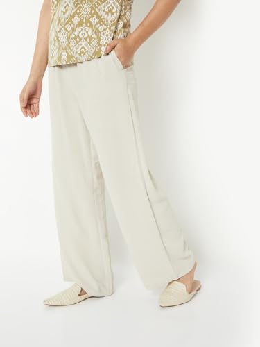 Max Women Solid Trousers(Beige_S)