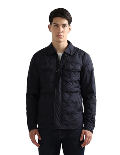 Arrow Sports Men's A-Line Coat (ASAKJK4788_Navy