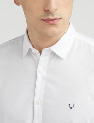 Allen Solly Men's Solid Slim Fit Shirt (ASSFQMOBZ43301_White_42)