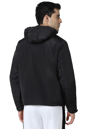 Van Heusen Men Black Solid Casual Jacket