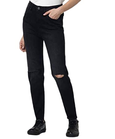 VERO MODA Women's Straight Jeans (10234803_Charcoal Gray_29)