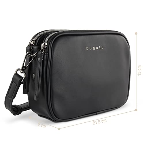 bugatti Almata Small Shoulder Bag for Women Elegant Shoulder Bag, black, M