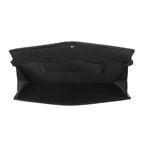 Mochi Womens Synthetic Black Envelope Clutch (One Size)