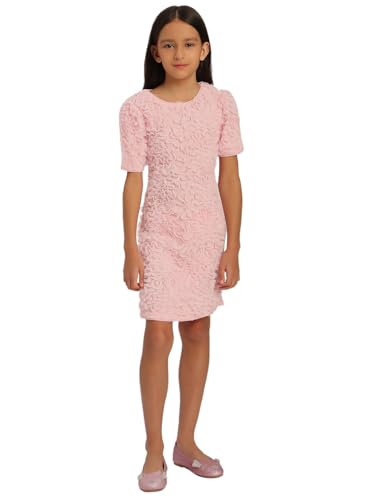 VERO MODA Girl's Self Design A-Line Pink Dress