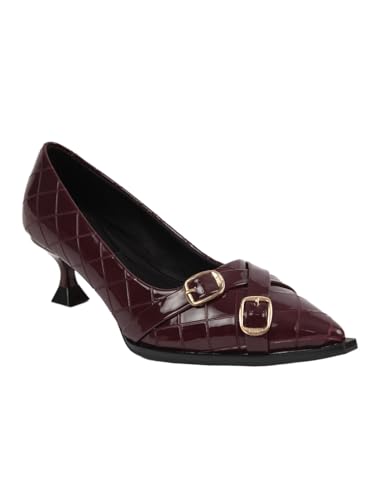 ELLE Women Fashion Pump,Wine,UK-4