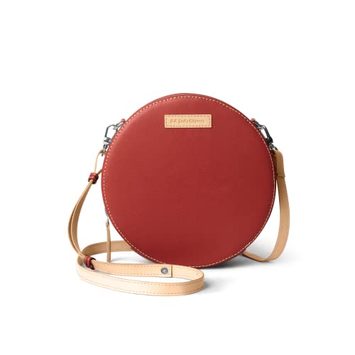 DailyObjects Printed Orbis Round Sling Crossbody Bag For Women| Stylish Terracotta Red Print Vegan Leather Purse With Slip Pocket Inside| Zip Closure & Adjustable Strap| Storage Space For Essentials