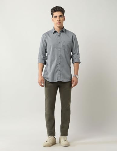 Arrow Sports Men's Geometric Regular Fit Shirt (ASAJSH1745_Teal