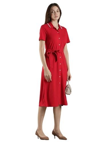 Cotton Polo Collar Shirt Dress