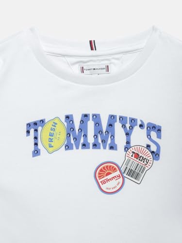 Girls Graphic Regular Fit Cotton T-Shirt White