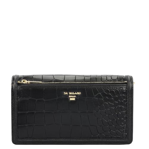 Da Milano Premium Leather Wallet for Women | Multi Compartment Travel Wallet - Black