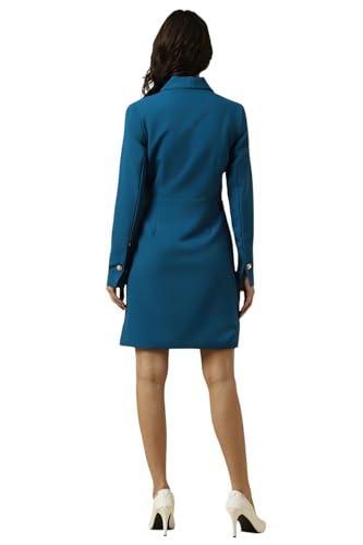 Women Blue Solid Formal Dress