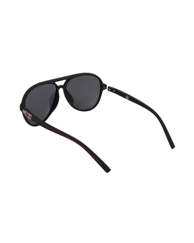 Carlton London Black with Silver Toned and Black Polarised Lens Aviator Sunglass for men