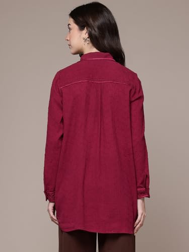 Ritu Kumar Magenta Solid Full Sleeve Shirt